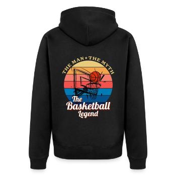 Le design estival de la légende du basketball - Veste à capuche bio Premium Unisexe - noir - Dos - Nico (187cm)