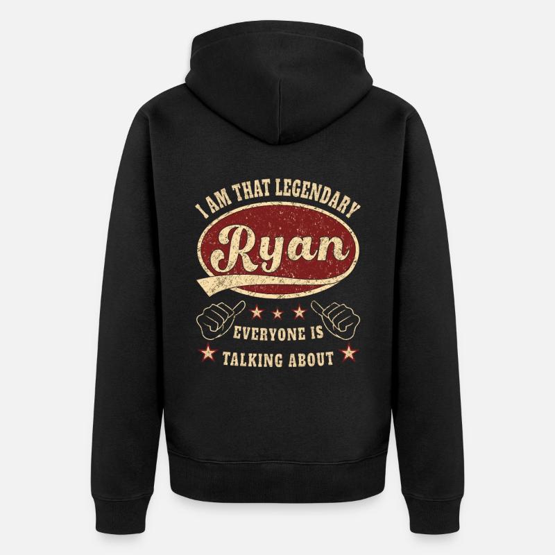 Ryan je suis ce légendaire Ryan - Veste à capuche bio Premium Unisexe - noir