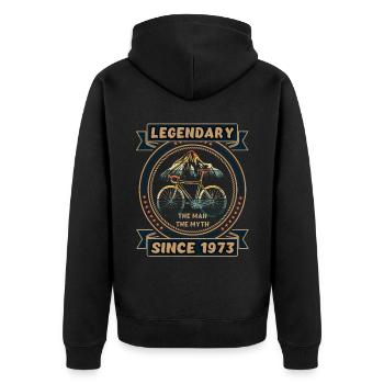 Fahrrad 1973 Radsport Rennrad Radfahrer Geburtstag - Unisex Premium Bio Zip Hoodie - Schwarz - Hinten - Nico (187cm)