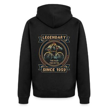 Fahrrad 1959 Radsport Rennrad Radfahrer Geburtstag - Unisex Premium Bio Zip Hoodie - Schwarz - Hinten - Nico (187cm)