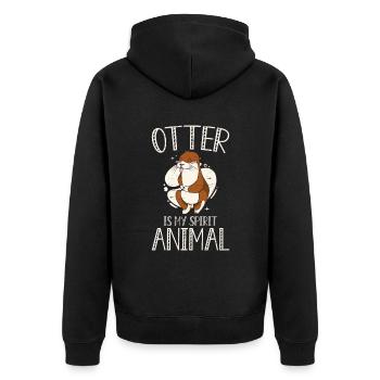 Otter ist mein Geistertier Wildes Haustier Säugetiere Wildtiere - Unisex Premium Bio Zip Hoodie - Schwarz - Hinten - Nico (187cm)