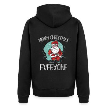 Frohe Weihnachten Alle Weihnachtsmann Rentiere - Unisex Premium Bio Zip Hoodie - Schwarz - Hinten - Nico (187cm)