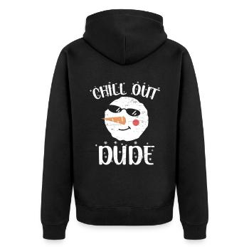 Chill Out Dude Père Noël Bonhomme de neige Vacances - Veste à capuche bio Premium Unisexe - noir - Dos - Nico (187cm)