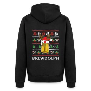 Brewdolph Père Noël Vacances de rennes - Veste à capuche bio Premium Unisexe - noir - Dos - Nico (187cm)