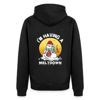 Ich habe einen schmelzenden Weihnachtsmann-Schneemann-Urlaub - Unisex Premium Bio Zip Hoodie - Schwarz - Hinten - Nico (187cm)