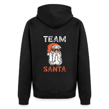 Team Santa Santa Claus Surfurlaub - Unisex Premium Bio Zip Hoodie - Schwarz - Hinten - Nico (187cm)