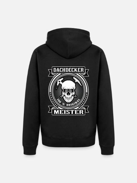 Dachdecker Meister Geschenk Retro - Unisex Premium Bio Zip Hoodie - Schwarz