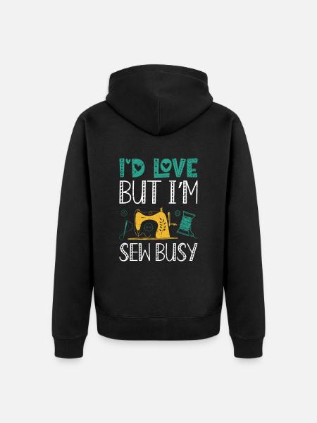 Quilt Fabric Needle Seamstress - Unisex Premium Organic Zip Hoodie - black