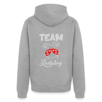 Team Ladybug Science Students Entomologist - Unisex Premium Organic Zip Hoodie - heather grey - Back - Nico (187cm)