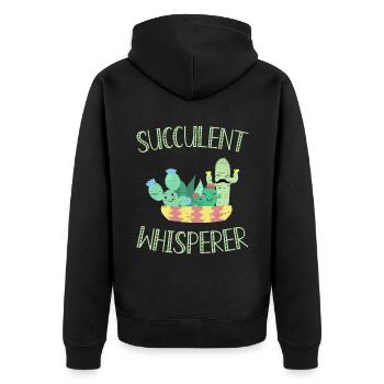 Succulent Whisperer Thorn Flower Plant Jardinier - Veste à capuche bio Premium Unisexe - noir - Dos - Nico (187cm)