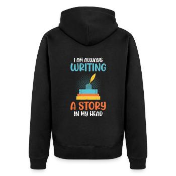 Journaliste Auteur de livres - Veste à capuche bio Premium Unisexe - noir - Dos - Nico (187cm)
