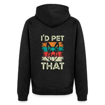 Je caresserais that Paw Lovers Chiots Propriétaires de chiens - Veste à capuche bio Premium Unisexe - noir - Dos - Nico (187cm)