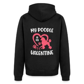 Mon caniche est mon chien de saint-valentin paw lovers Puppies - Veste à capuche bio Premium Unisexe - noir - Dos - Nico (187cm)