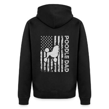 Caniche Papa Drapeau Américain Paw Lovers Chiots Chien - Veste à capuche bio Premium Unisexe - noir - Dos - Nico (187cm)
