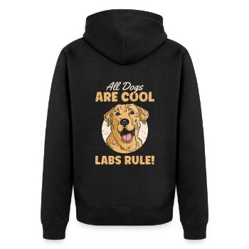 Alle Hunde sind cool Lab Rule Paw Lovers Welpen Hund - Unisex Premium Bio Zip Hoodie - Schwarz - Hinten - Nico (187cm)