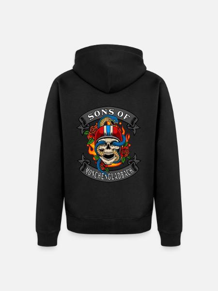 Biker Gift fils de Mönchengladbach - Veste à capuche bio Premium Unisexe - noir