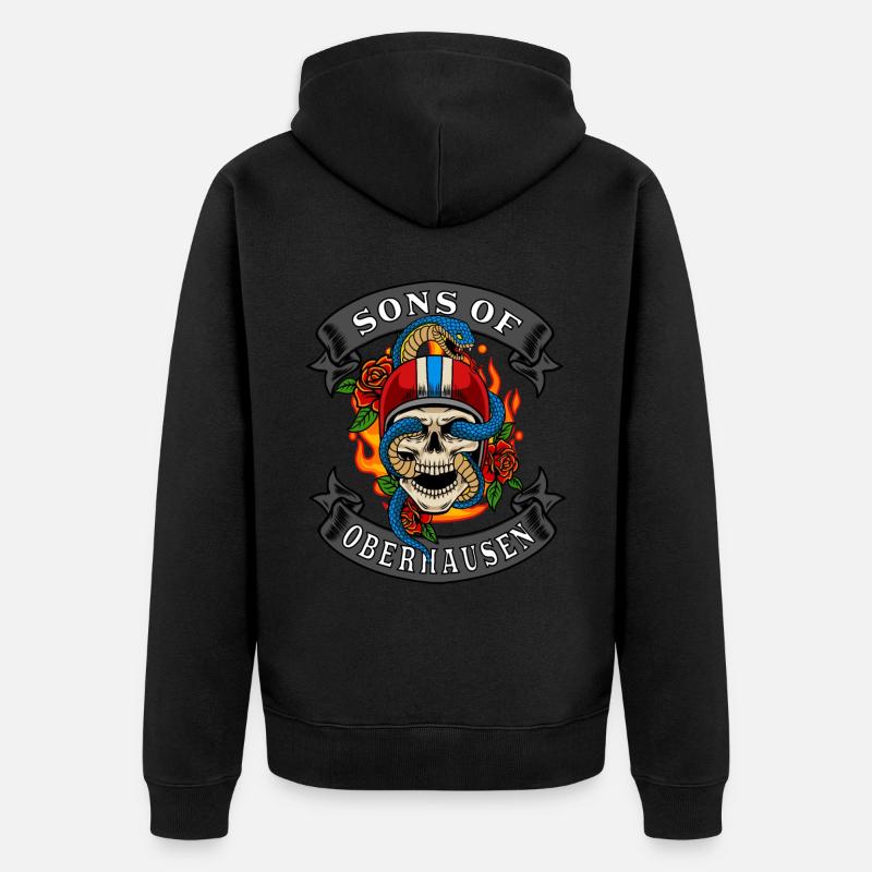 Oberhausen Biker Gift fils d’Oberhausen - Veste à capuche bio Premium Unisexe - noir