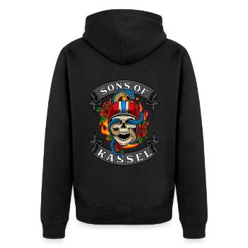 Kassel Biker Geschenk fils de Kassel - Veste à capuche bio Premium Unisexe - noir - Dos - Nico (187cm)