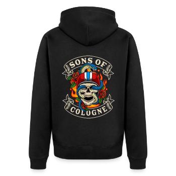 Cologne Biker Gift fils de Cologne Biker - Veste à capuche bio Premium Unisexe - noir - Dos - Nico (187cm)