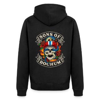 Bochum Biker Geschenk fils de Bochum - Veste à capuche bio Premium Unisexe - noir - Dos - Nico (187cm)