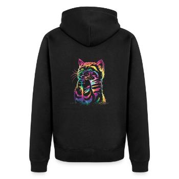 La vie est meilleure avec les chats - Veste à capuche bio Premium Unisexe - noir - Dos - Nico (187cm)