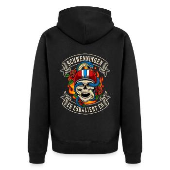 Schwenningen Biker Gift Ça s’intensifie de toute façon - Veste à capuche bio Premium Unisexe - noir - Dos - Nico (187cm)