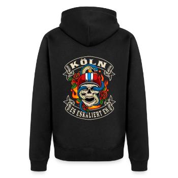 Cologne biker cadeau il escalade de toute façon Cologne motard - Veste à capuche bio Premium Unisexe - noir - Dos - Nico (187cm)