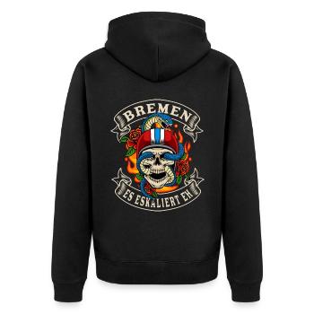 Le cadeau du motard de Brême s’intensifie de toute façon Brême - Veste à capuche bio Premium Unisexe - noir - Dos - Nico (187cm)