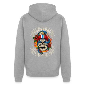 Augsburg biker cadeau il escalade de toute façon Augsburg - Veste à capuche bio Premium Unisexe - gris chiné - Dos - Nico (187cm)