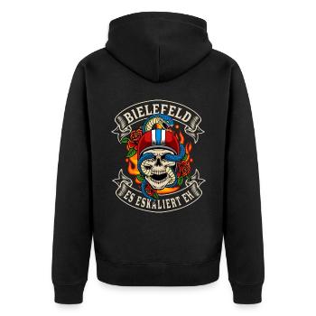 Bielefeld cadeau motard il escalade de toute façon Bielefeld - Veste à capuche bio Premium Unisexe - noir - Dos - Nico (187cm)