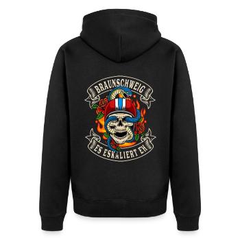 Braunschweig biker cadeau il escalade de toute façon - Veste à capuche bio Premium Unisexe - noir - Dos - Nico (187cm)