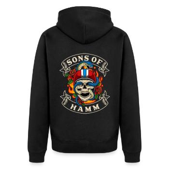 Hamm Biker Cadeau fils de Hamm Home - Veste à capuche bio Premium Unisexe - noir - Dos - Nico (187cm)