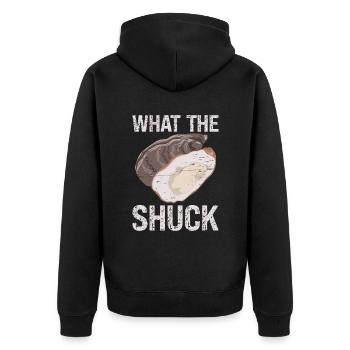 What The Shuck Deep Ocean Shell Shuck Seafood - Unisex Premium Organic Zip Hoodie - black - Back - Nico (187cm)