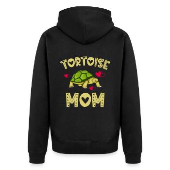 Tortoise Mom Mother's Day Reptile Shell Lover - Unisex Premium Organic Zip Hoodie - black - Back - Nico (187cm)