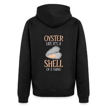 Deep Ocean Shell Shuck Seafood - Unisex Premium Organic Zip Hoodie - black - Back - Nico (187cm)