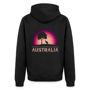 Australie Zoo Pouch Amoureux australien des animaux - Veste à capuche bio Premium Unisexe - noir - Dos - Nico (187cm)