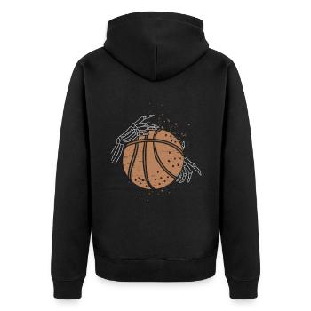 Skeleton Hand Basketball Skelatal Bones Spooky - Veste à capuche bio Premium Unisexe - noir - Dos - Nico (187cm)