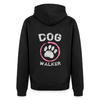 Dog Walker Dog Lovers Puppies Dog Breed Owner - Unisex Premium Organic Zip Hoodie - black - Back - Nico (187cm)