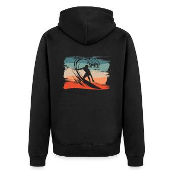 Surfing Beach Surfer Board Surfing - Unisex Premium Organic Zip Hoodie - black - Back - Nico (187cm)
