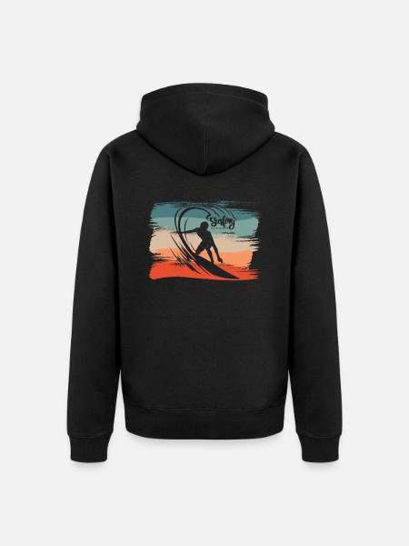Surfing Beach Surfer Board Surfing - Unisex Premium Organic Zip Hoodie - black