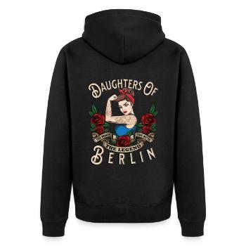 Berlin Frau Geschenk filles de Berlin Frauen - Veste à capuche bio Premium Unisexe - noir - Dos - Nico (187cm)