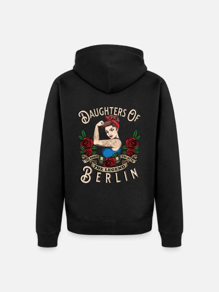 Berlin Frau Geschenk dochters van Berlin Frauen - Uniseks Premium bio ziphoodie - zwart