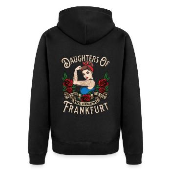 Frankfurt Frau Geschenk filles de Francfort - Veste à capuche bio Premium Unisexe - noir - Dos - Nico (187cm)