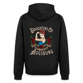 Augsburg Frau Geschenk filles d’Augsbourg - Veste à capuche bio Premium Unisexe - noir - Dos - Nico (187cm)