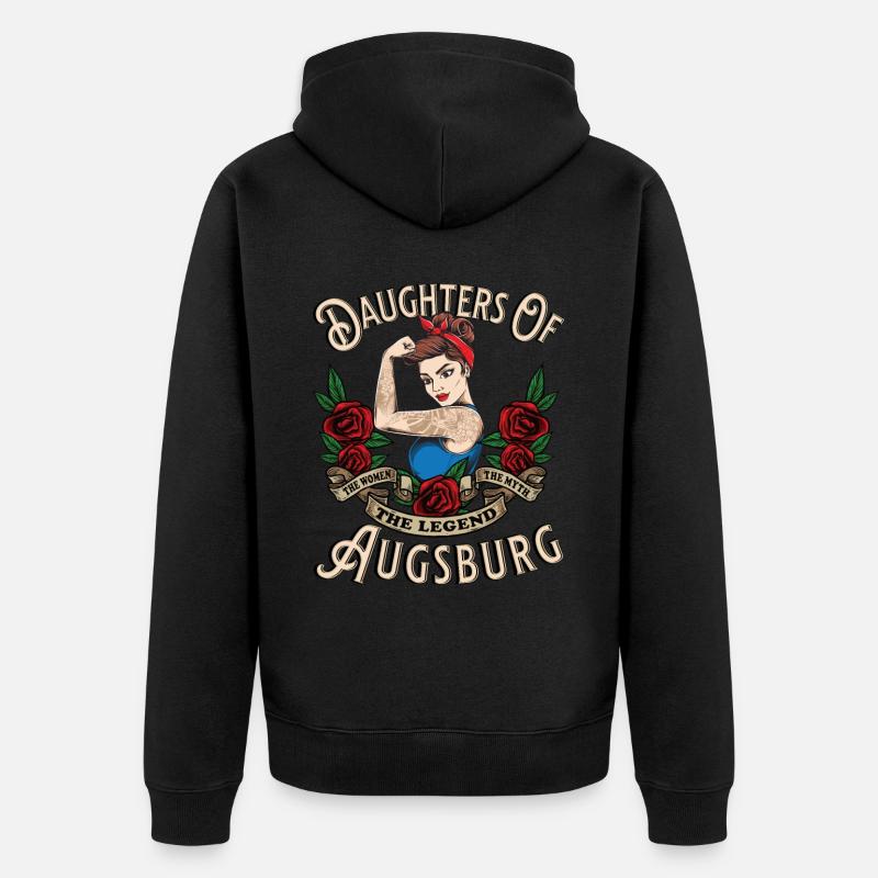 Augsburg Frau Geschenk filles d’Augsbourg - Veste à capuche bio Premium Unisexe - noir