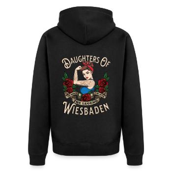 Wiesbaden Frau Geschenk filles de Wiesbaden - Veste à capuche bio Premium Unisexe - noir - Dos - Nico (187cm)
