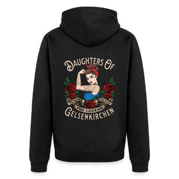 Gelsenkirchen Frau filles de Gelsenkirchen - Veste à capuche bio Premium Unisexe - noir - Dos - Nico (187cm)