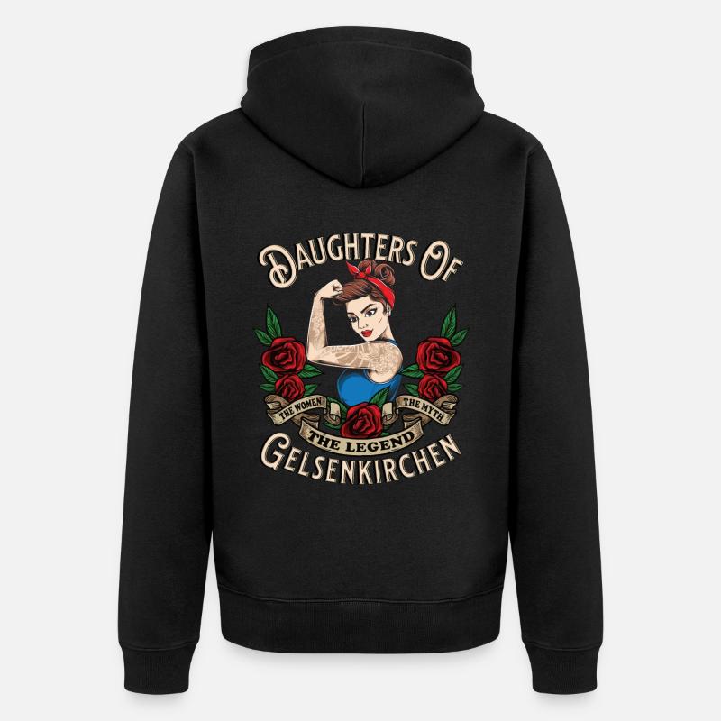 Gelsenkirchen Frau filles de Gelsenkirchen - Veste à capuche bio Premium Unisexe - noir