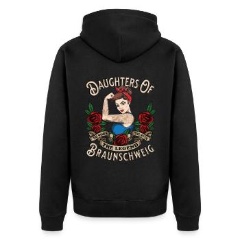 Braunschweig Frau filles de Braunschweig - Veste à capuche bio Premium Unisexe - noir - Dos - Nico (187cm)
