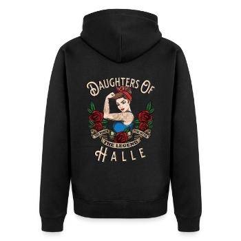Halle Frau Geschenk filles de Halle Frauen - Veste à capuche bio Premium Unisexe - noir - Dos - Nico (187cm)